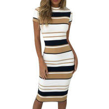 Load image into Gallery viewer, Women Summer Stripe Bodycon Dress
