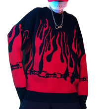 Load image into Gallery viewer, Hip Hop Flame Fire Sweaters
