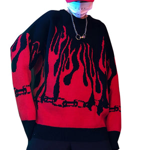 Hip Hop Flame Fire Sweaters