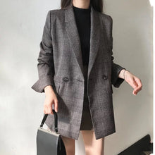 Load image into Gallery viewer, causual vintage coat plaid  blazer
