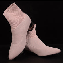 Load image into Gallery viewer, Black pink socks boots
