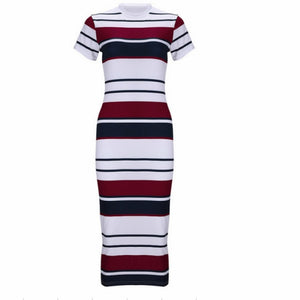 Women Summer Stripe Bodycon Dress