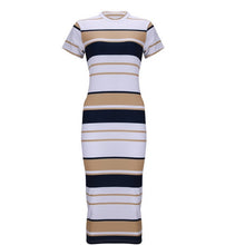 Load image into Gallery viewer, Women Summer Stripe Bodycon Dress
